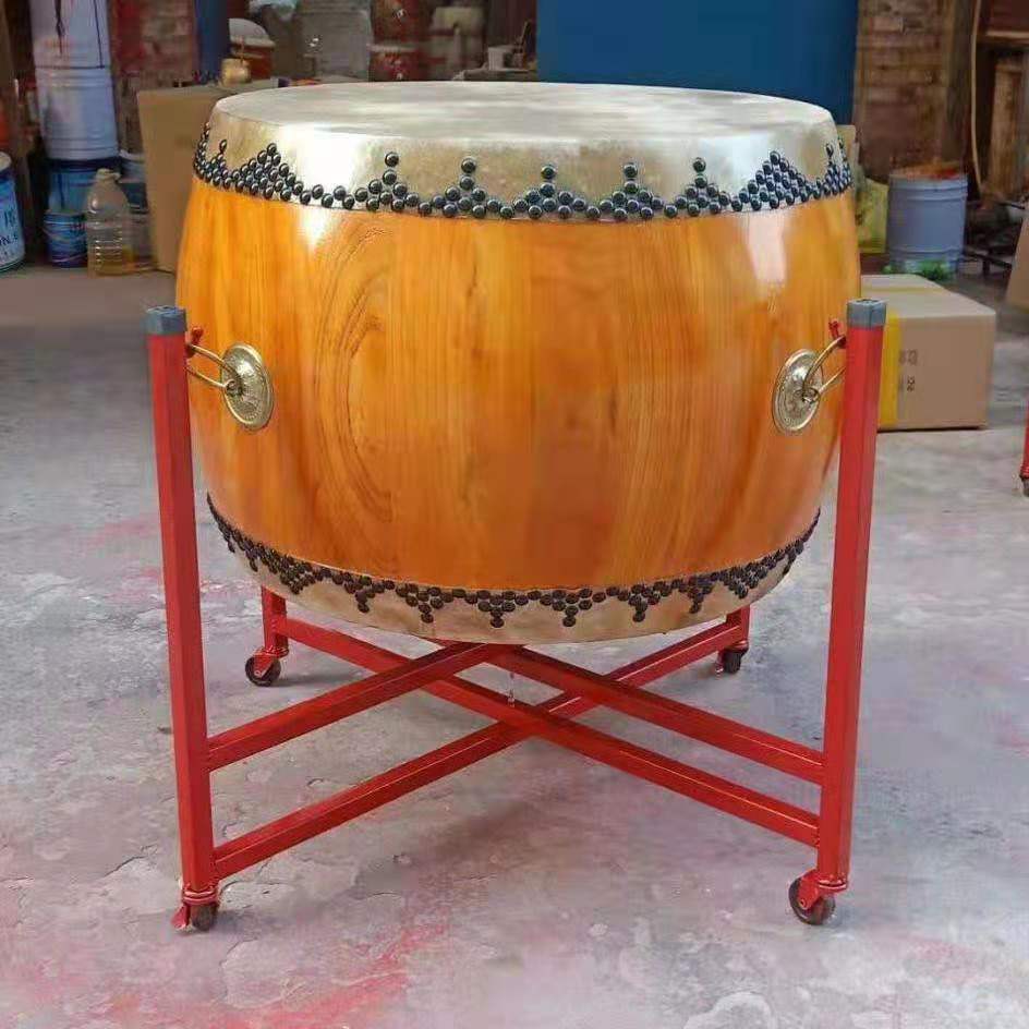 16/18/20寸威风鼓椿木战鼓牛皮大鼓黄牛皮原木色鼓寺院鼓法器鼓