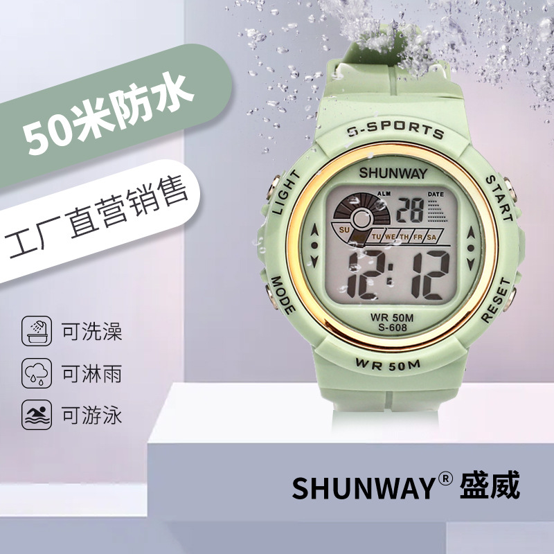 New Children's Luminous Electronic Watch Student Outdoor Waterproof Sport Watch Multi-Functional Ins Style Watch