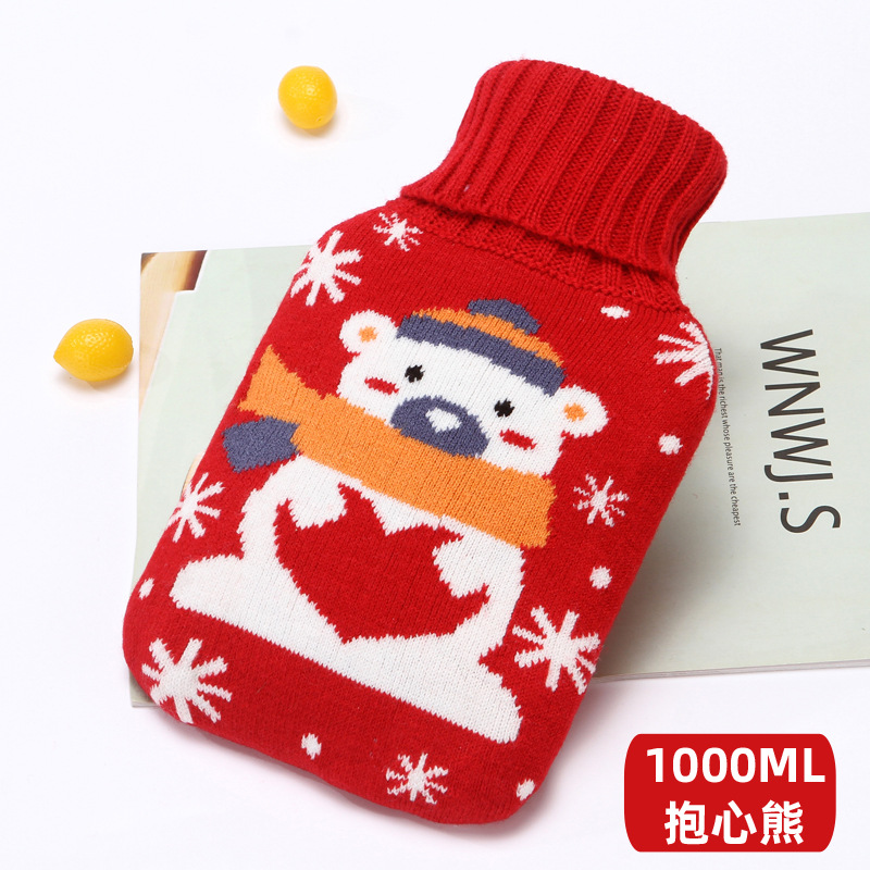 Creative Cute Hot Water Bag Knitted Coat Hand Warming in Winter Footnotes Plumbing Baby 1000ml Irrigation Hand Warmer