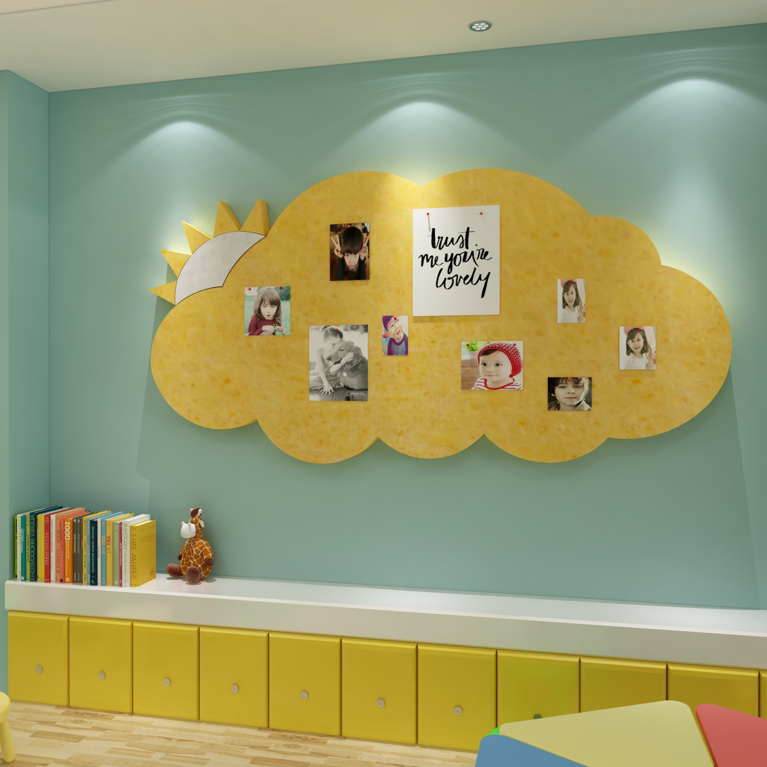 毛毡幼儿园墙面装饰主题文化画美术教室布置环境材料创培训机构班