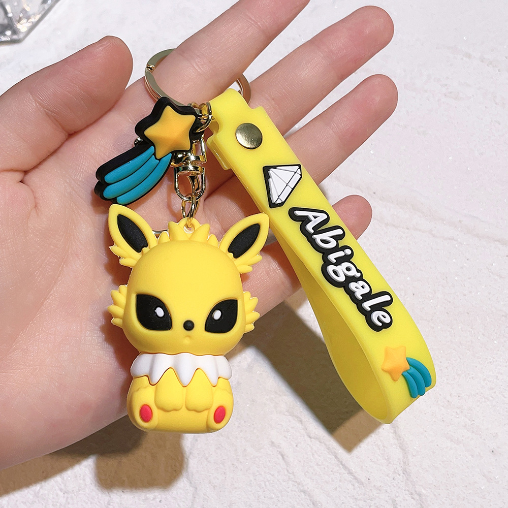 Magic Baby Elf Keychain Cartoon Pikachu Key Ring Accessories Cute Schoolbag Pendant Gift Wholesale