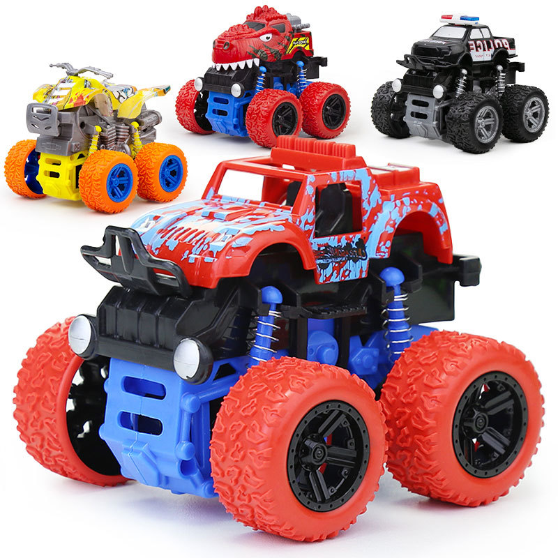 儿童酷炫惯性越野车玩具特技旋转四驱大脚车工厂直销地摊精品