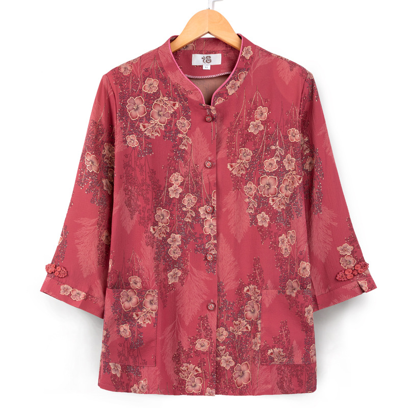 奶奶春夏装套装60岁70老人衣服女妈妈衬衫太太服装老年人两件套女