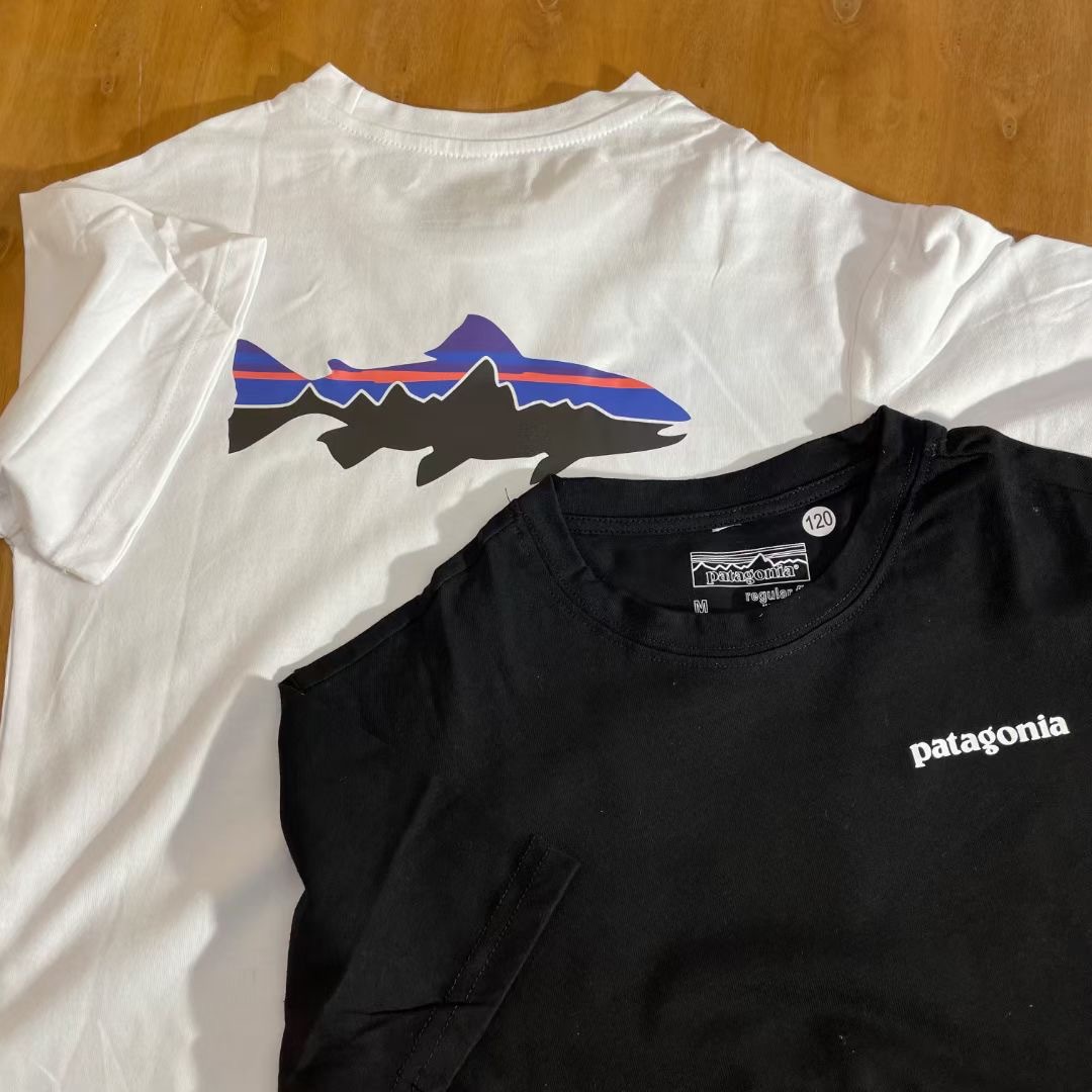 patagonia儿童新款t恤夏季儿童纯棉圆领短袖休闲鲸鲨印花男女同款