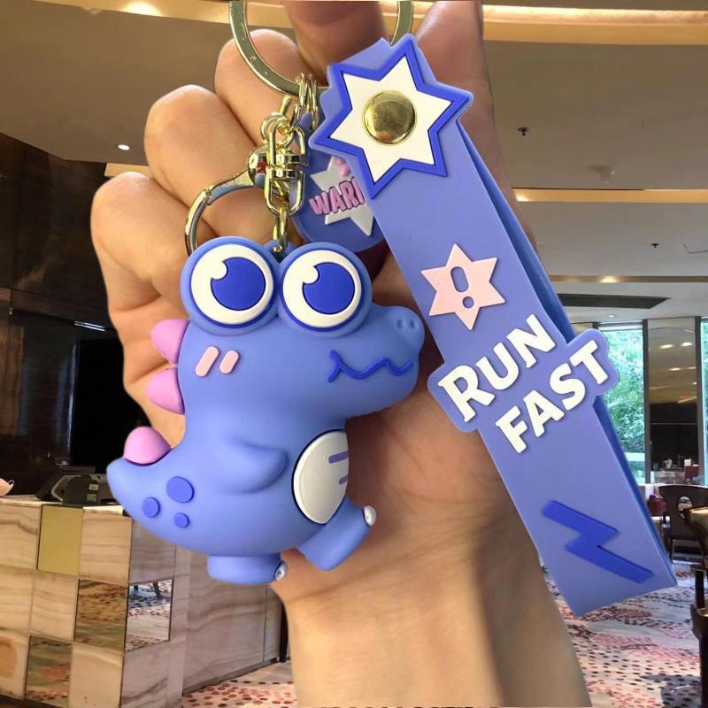 New Cartoon Big Eye Little Dinosaur Keychain Lovely Bag Pendant Car Key Chain Couple Small Gift Wholesale