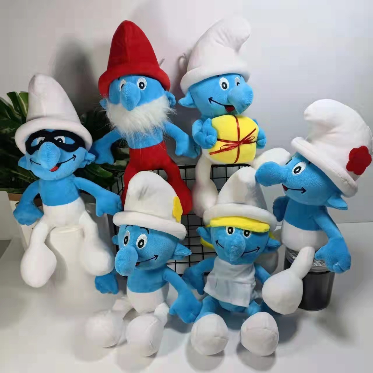新品蓝精灵毛绒玩具精品公仔8寸抓机娃娃玩偶会活动礼品-阿里巴巴