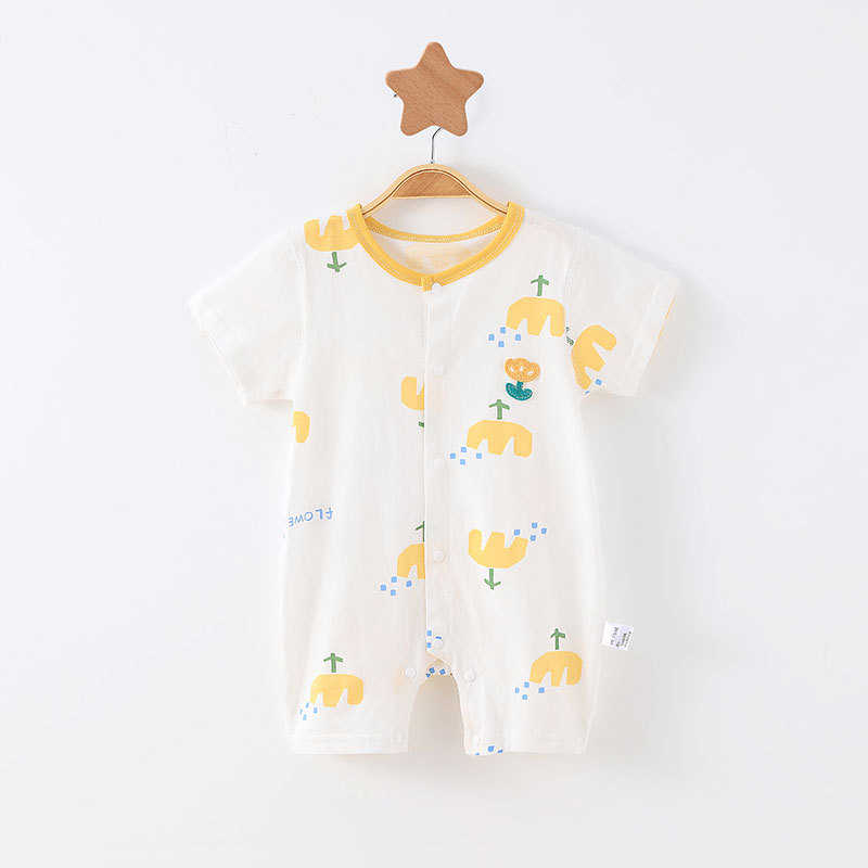 Baby Jumpsuit Summer Thin Baby Short Sleeve Outwear Cotton Toddler Jumpsuit Romper Newborn Pajamas Baby Clothes