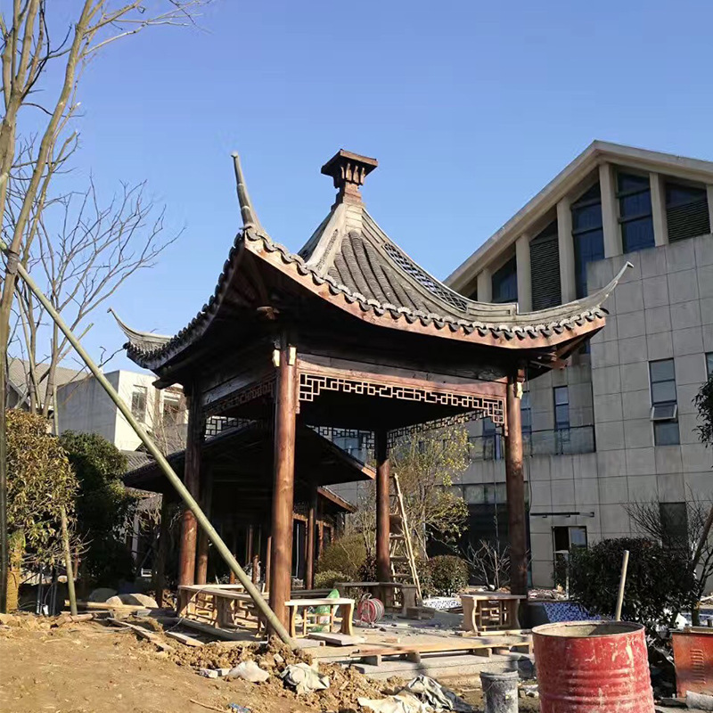 新中式凉亭厂家直销四角六角凉亭休闲亭户外实木防腐木仿古亭子