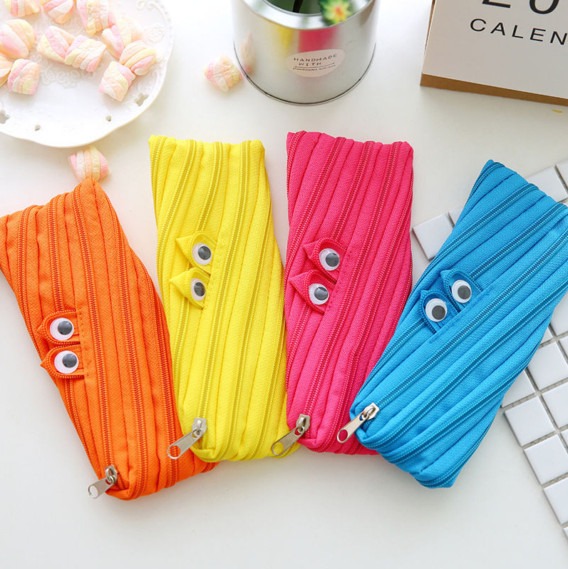 Student Large Capacity One Zipped Pencil Bag Monster Gift Bag Stationery Pack Coin Purse