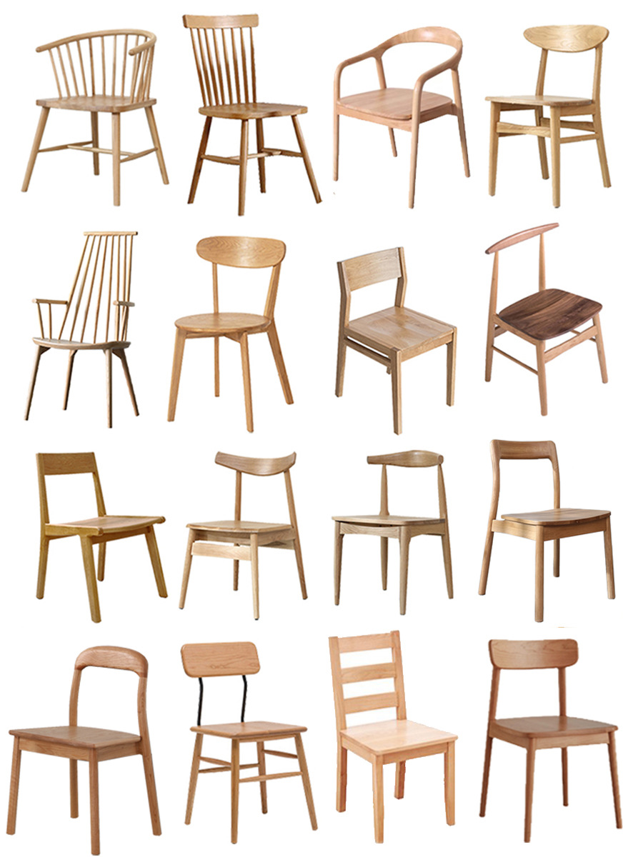 北欧全实木餐椅橡木休闲餐厅家用凳子靠背椅子温莎椅酒店家具