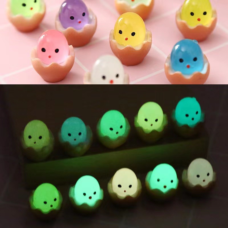 Creative Diy Resin Broken Shell Egg Luminous Small Egg Crafts Luminous Toy Decoration Stall Supply Wholesale