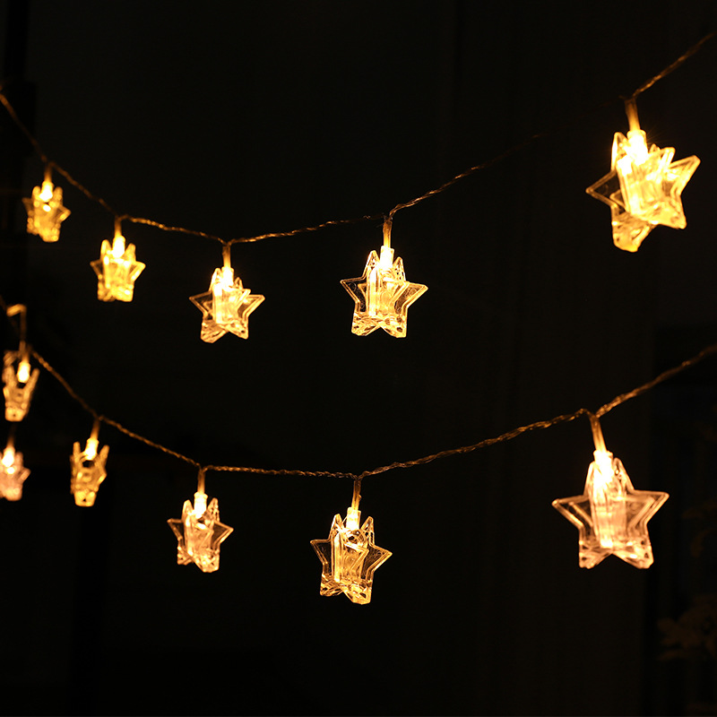Hong Kong Heng Christmas Decorations Colored Lights Five-Pointed Star Curtain Lights Led Five-Pointed Star Hanging Skewers Christmas Tree Hanging Piece Pendant