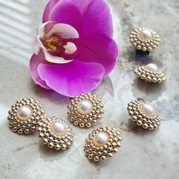 批发高端珍珠扣金属手缝圆形衣服辅料小香风大衣衬衣钮扣扣子纽扣