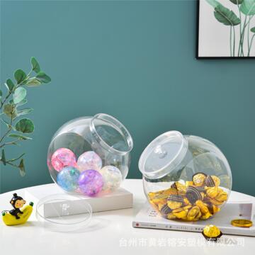 3l亚马逊热销创意吹塑斜口罐高透明糖果罐气球储存罐异形糖果盒
