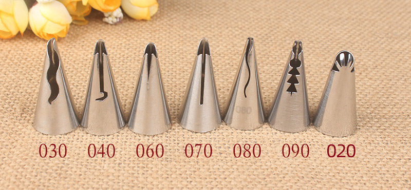 Pleated Skirt Cream Decorating Mouth 304 Stainless Steel Welding Polishing Baking Cake DIY Tool Small Size