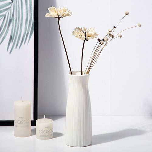 Home Ins Nordic Plastic Vase Living Room Drop-Resistant Simulation Vase Decoration Creative Simple and Fresh Vase