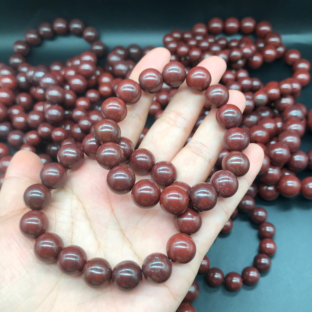 天然陨石红伊丁手链鸡血石红伊丁手串手链男女同款厂家批发直播