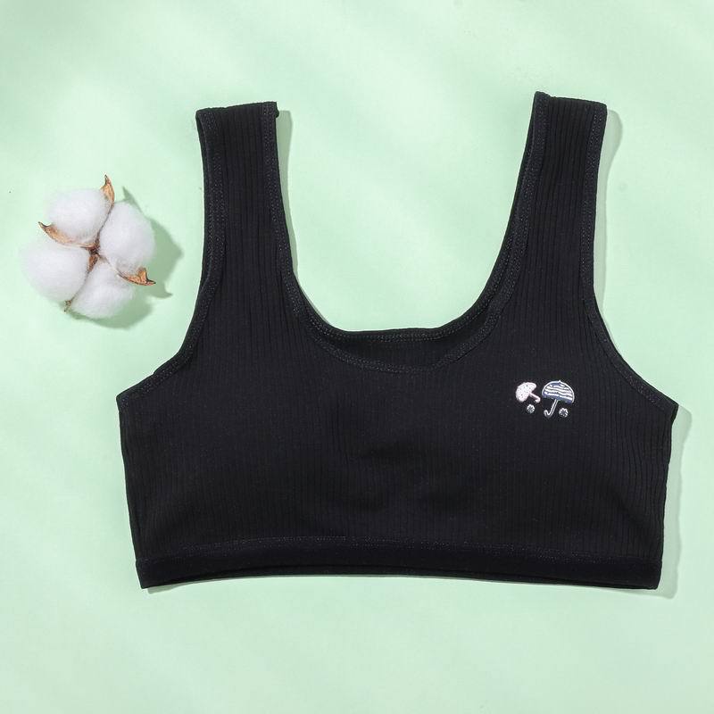 Girl's Underwear 9-12-16 Years Old High School Students and Older Children's Development Period Cotton Breathable Vest Wireless Bra