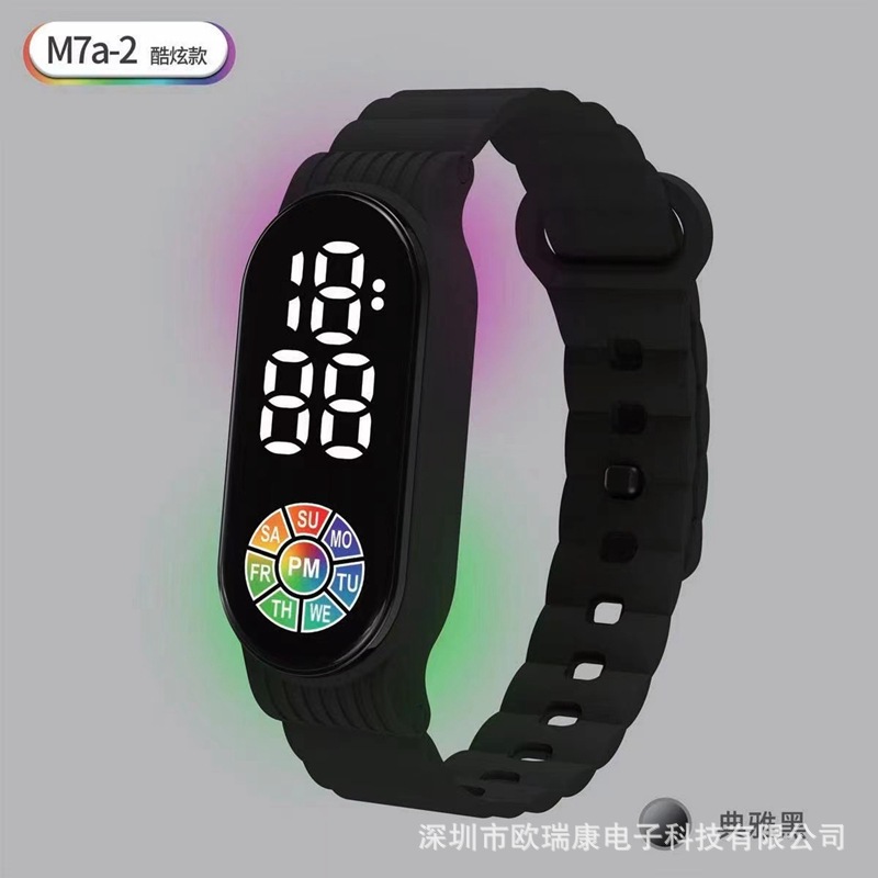 New LED Backlit Electronic Watch Bracelet M7a-2 Student Sports Ins Style Factory Source Spot
