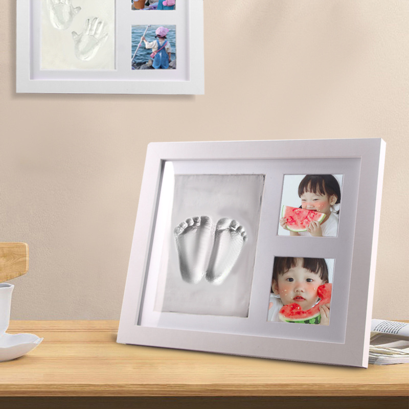 Pet Hand and Foot Print Photo Frame Wholesale Baby Inkpad Baby Handprint and Footprints Diy Photo Frame Hollow Baby Full-Year Foot Print