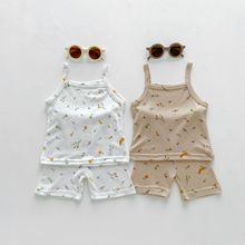 女童碎花吊带套装韩版夏装婴幼儿纯棉套装薄款宝宝两件套夏天衣服