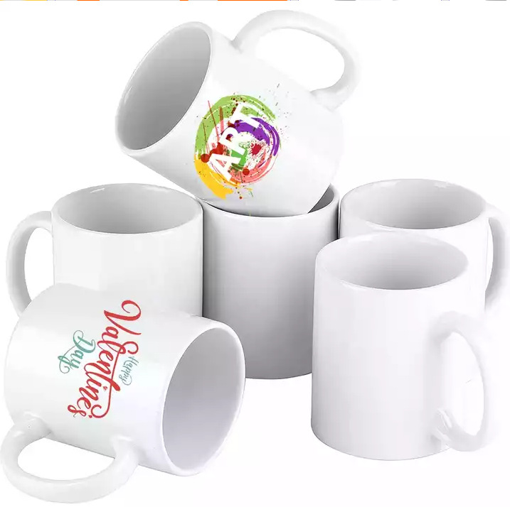 Thermal Transfer Mug White Cup Advertising Mug Ceramic Cup Customized Logo Sublimation Mug Coated Cup