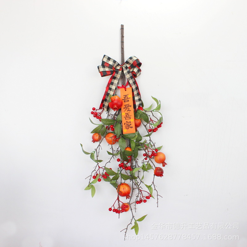 2022 Housewarming Decoration Door Hanging New Year Home Hanging Decoration Show Window Decoration Simulation Pomegranate Fortune Fruit Decorations