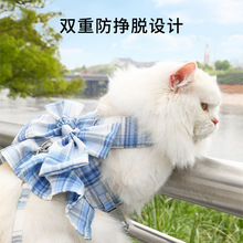 新款时尚JK裙甜酷兔子猫咪牵引绳背心式 升级卡扣式小型犬胸背带