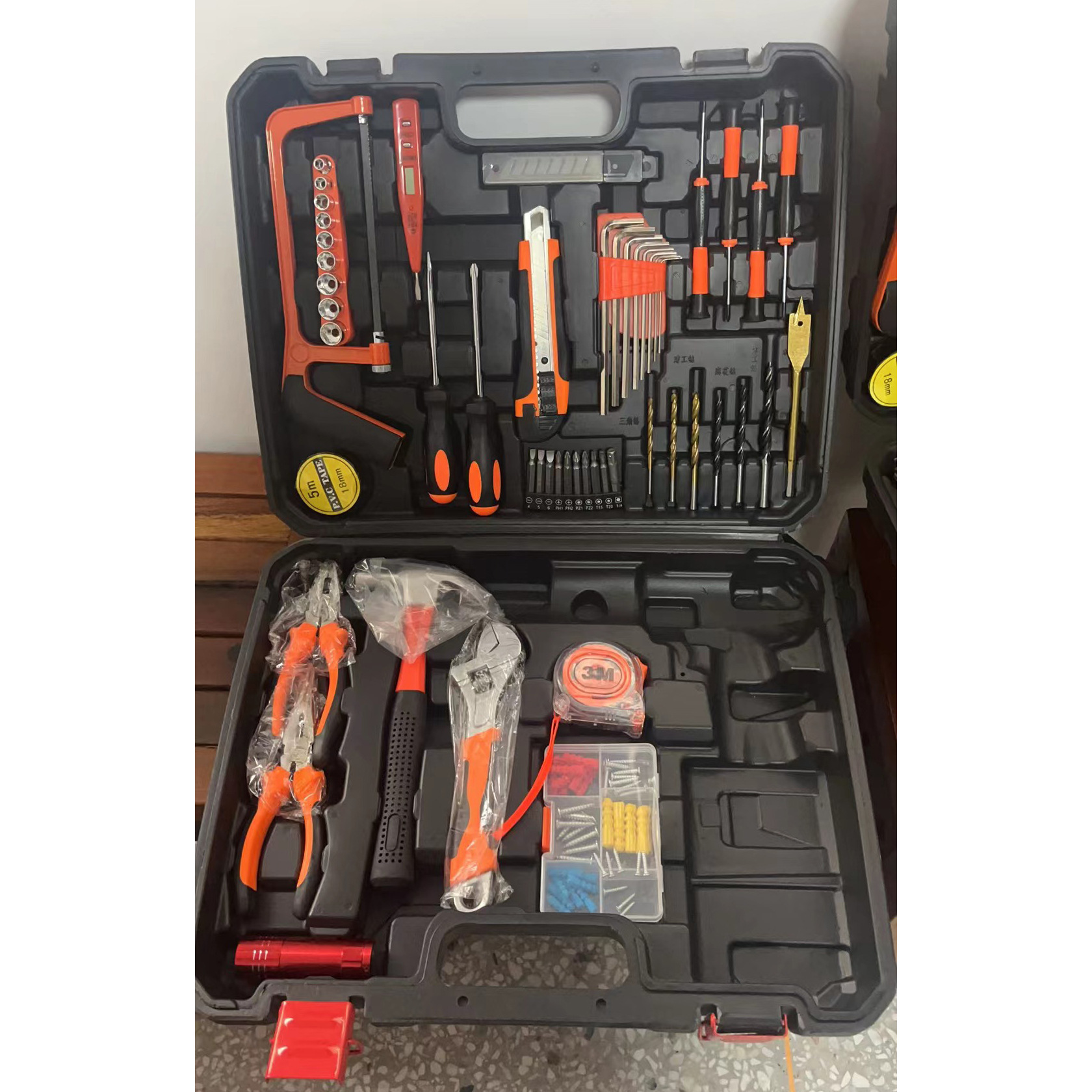 价优电钻冲击钻工具箱套装 家用组合套装 维修组合电钻工具箱