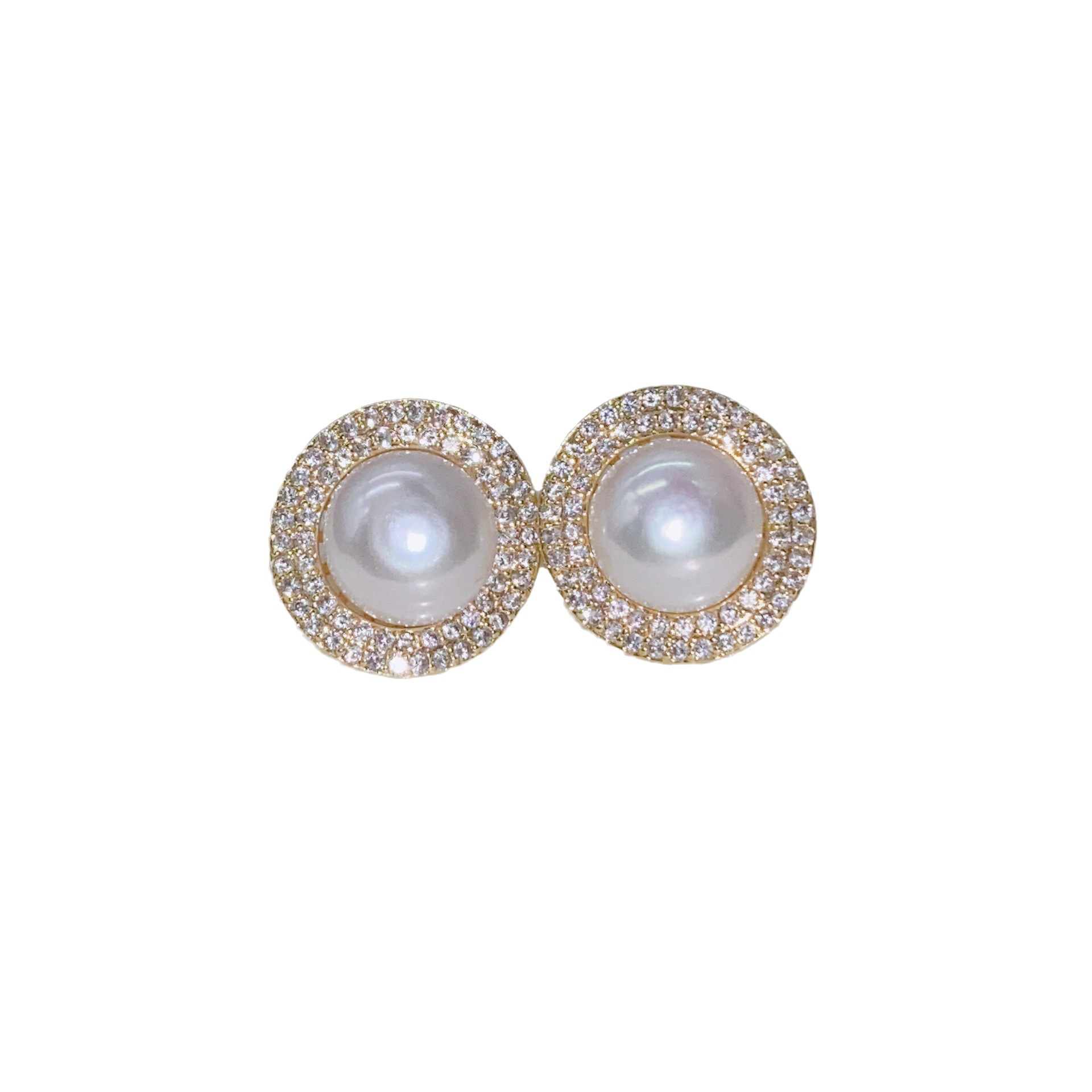 925 Silver Needle Gold-Plated Natural Freshwater Pearl Bow Stud Earrings All-Match Princess Style 2023 Trendy Ins Style