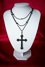 外贸热销 亚马逊 万圣节黑色十字架哥特式项链服装珠宝 厂家直销