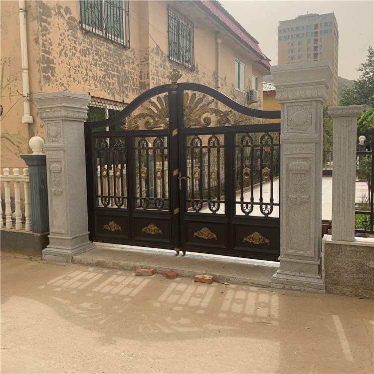 石雕门柱石头柱子欧式雕花立柱大门方柱花岗岩摆件