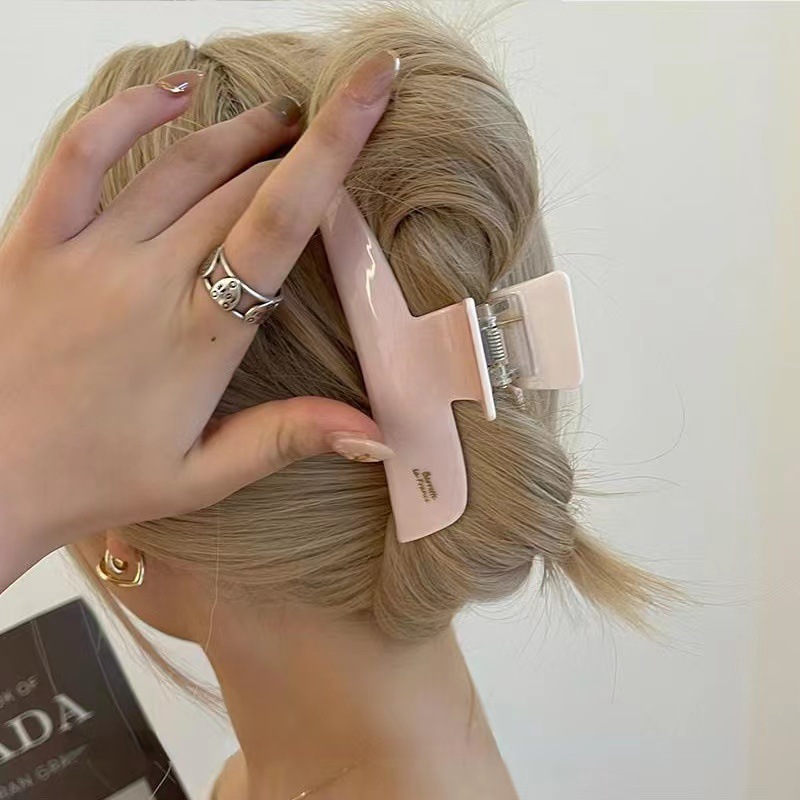 Super Fairy French Acetate Shark Clip High-Grade INS Style Jelly Sense Grip Simple Retro Hair Clip Hair Accessories for Women