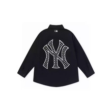 【自营】mlb衬衫男女同款老花ny印花浅蓝色时尚短袖t恤3adrm1043