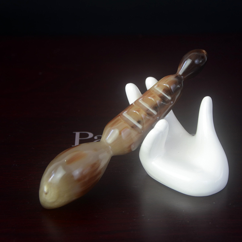 厂家批发 牛角按摩棒加厚穴位按摩面部拨筋棒