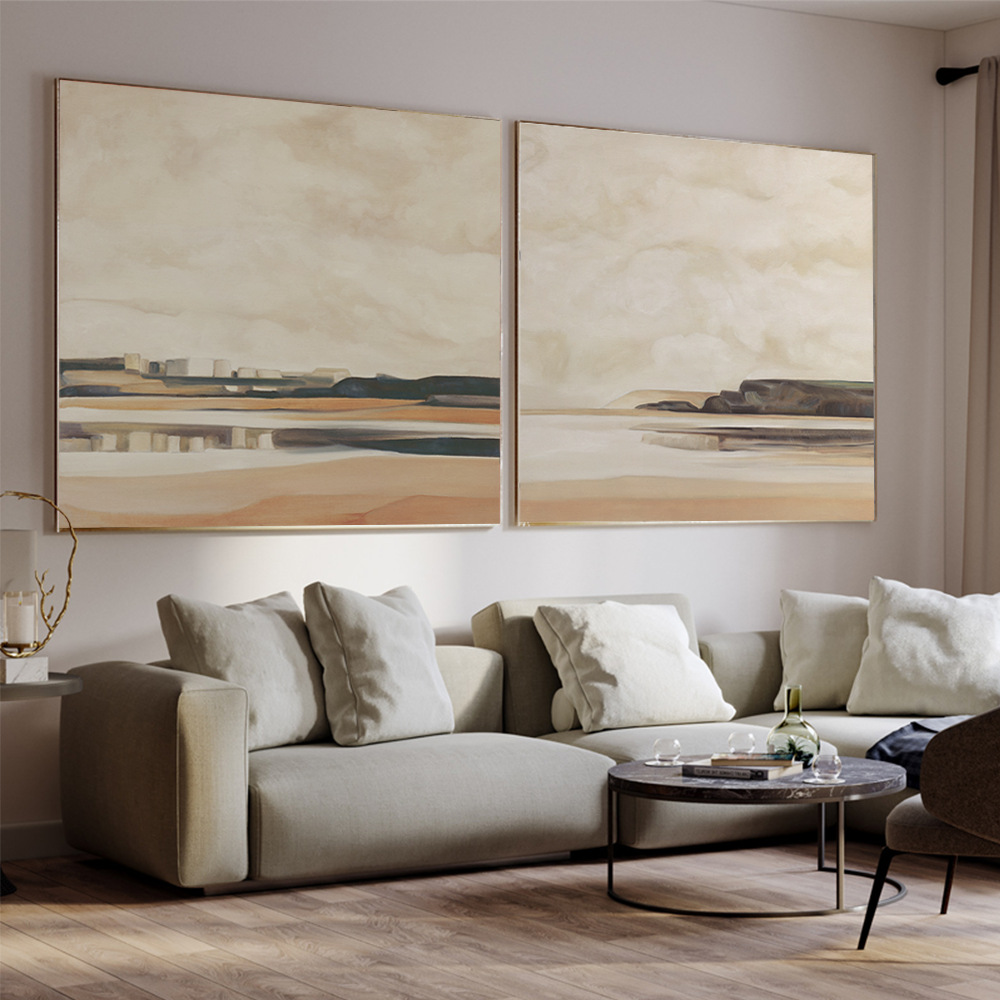 米范家 北欧沙发背景墙挂画油画简约大气客餐厅墙壁画卧室装饰画