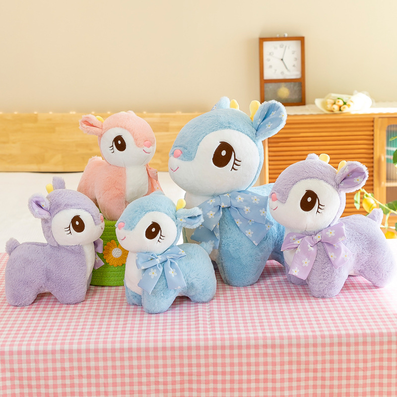 跨境卡通长颈鹿公仔毛绒玩具小鹿玩偶娃娃女孩睡觉抱枕居家摆件