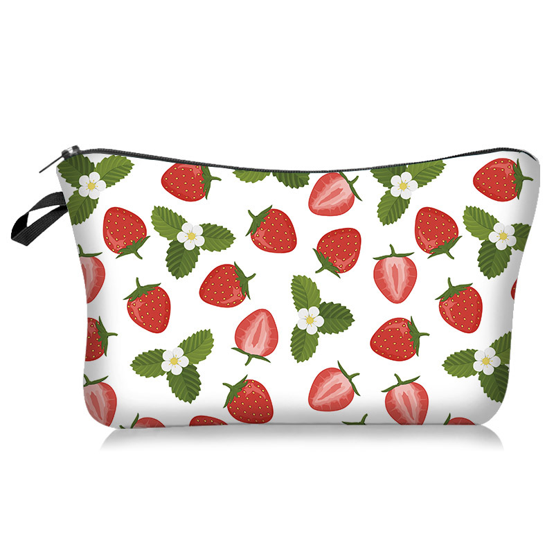 Cross-Border New Arrival Fruit Strawberry Series Cosmetic Bag Handheld Storage Wash Bag Lazy Portable Travel Bag