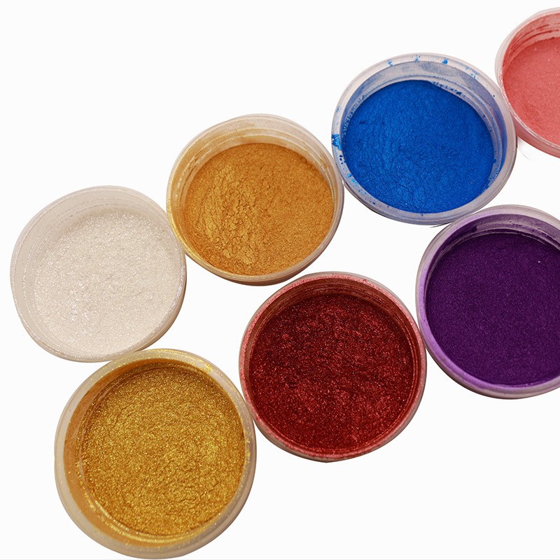 新款彩色珠光粉工艺品七彩粉颜料粉油墨皮革美甲变色着色闪粉样品