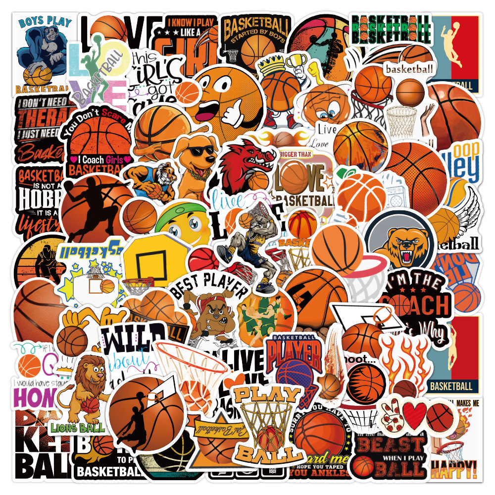 100 Sheets Hot Sale Football Basketball Volleyball Hockey Softball Baseball Graffiti Stickers Waterproof Notebook Stickers