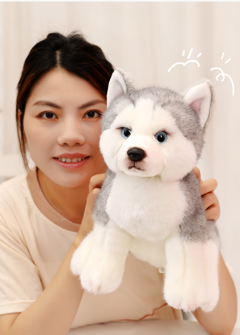 仿真哈士奇公仔趴趴狗毛绒玩具小狗玩偶二哈狗狗爪机娃娃活动礼品