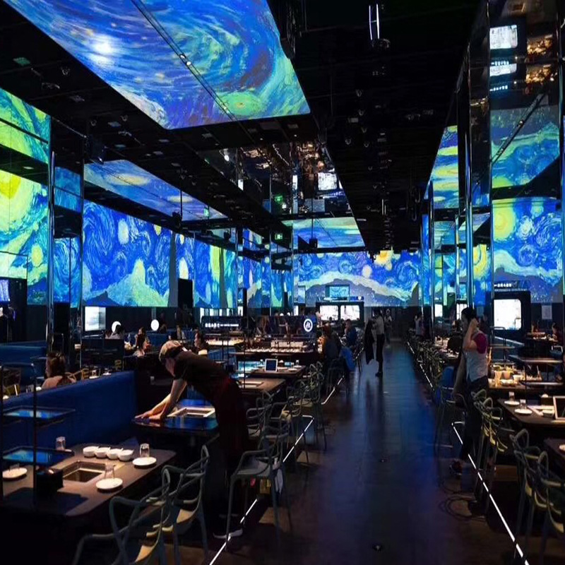 沉浸式裸眼3d全息互动投影餐厅 宴会厅婚礼ar墙面商场地面投影5d