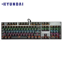 有线游戏机械键盘混光绝地求生吃鸡电脑黑色茶轴现代HYUNDAI K700