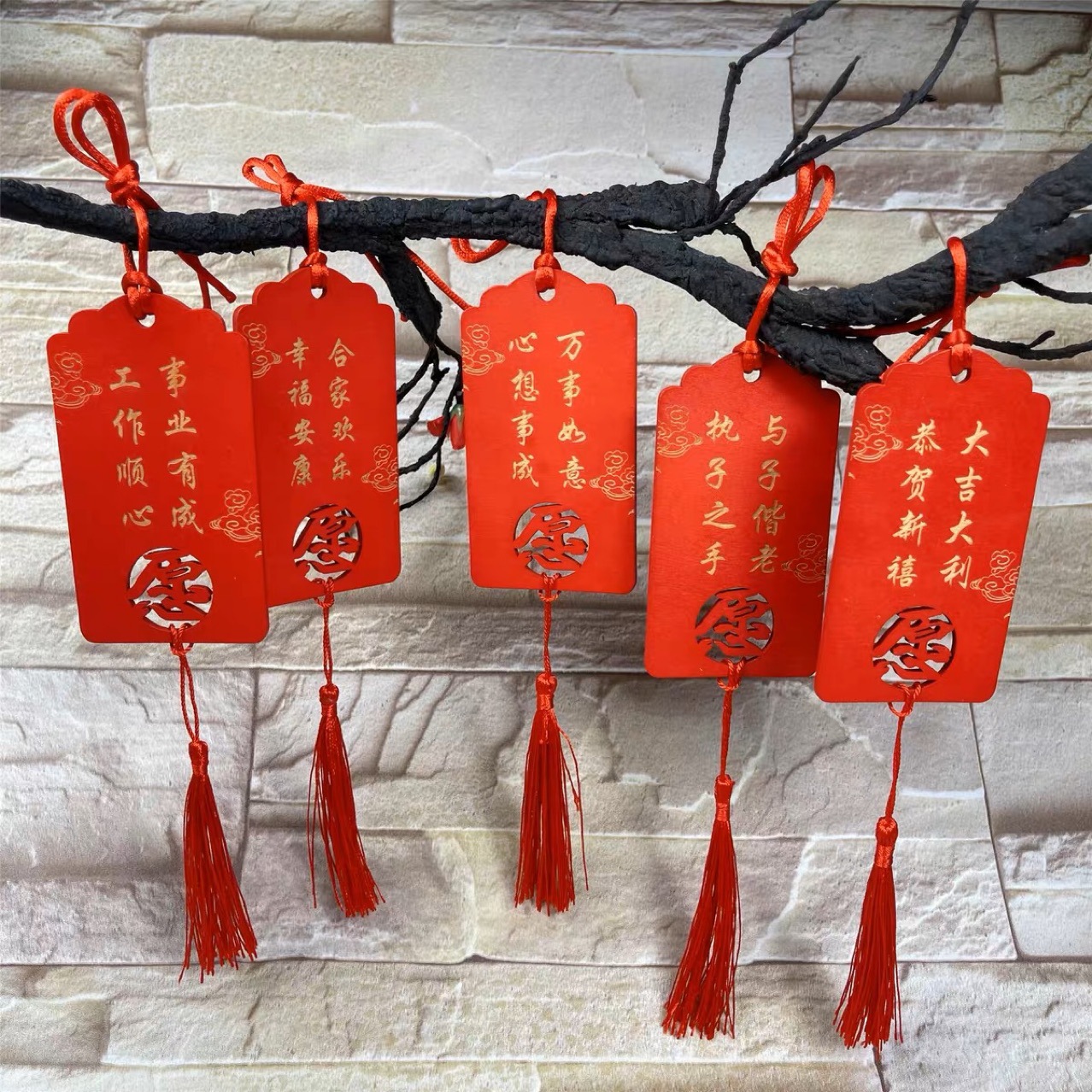 木质中考高考励志红色祈福牌许愿牌金榜题名逢考必过寺庙心愿卡