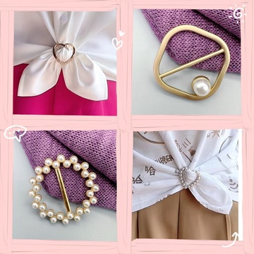 衣角打结扣环丝巾扣百搭批发衬衣下摆t恤体恤女衣服装饰配饰胸针