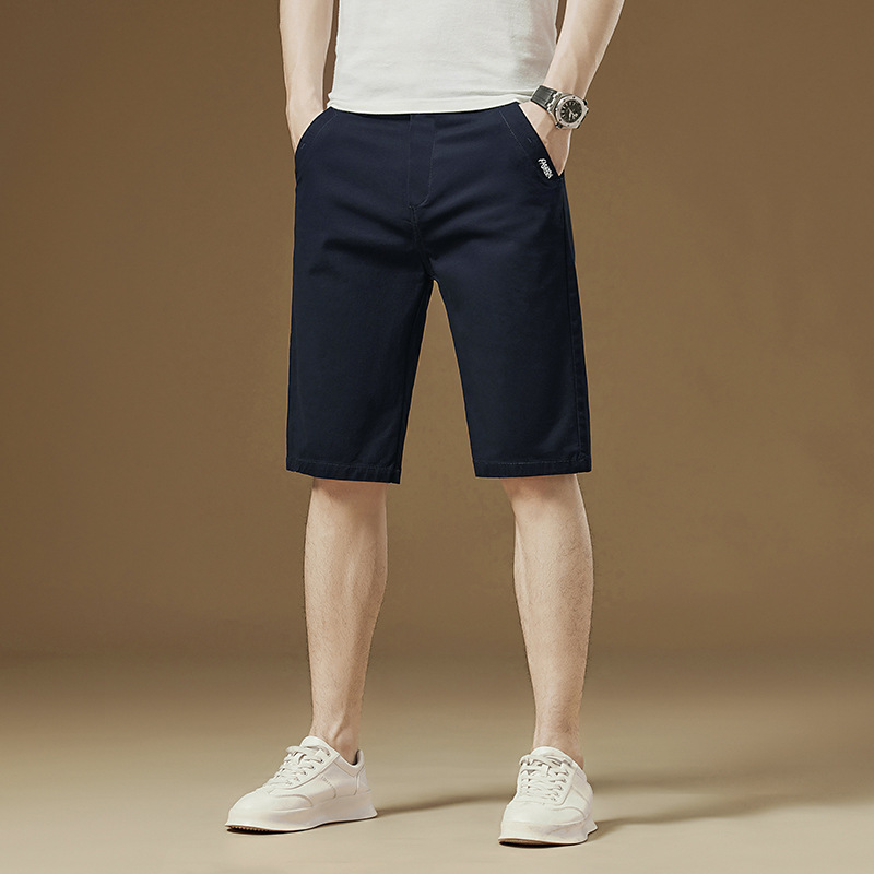 Men's Cotton Cropped Casual Pants 2023 New Summer Fashion Loose Straight Stretch Capri Pants Breathable Shorts