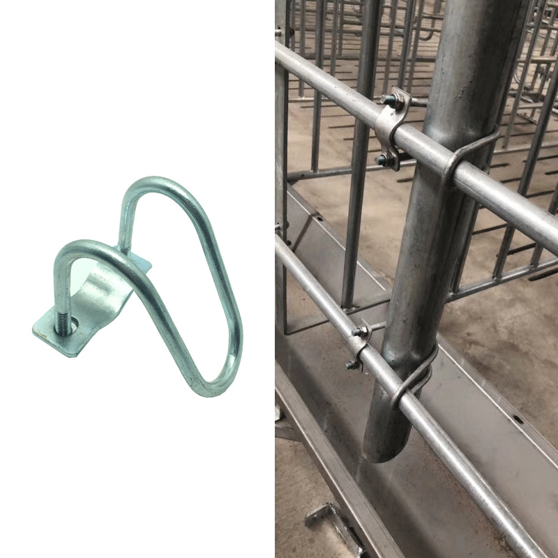 水管固定管卡猪场水管管夹十字管卡双u管卡蔬菜大棚养殖场铁管卡