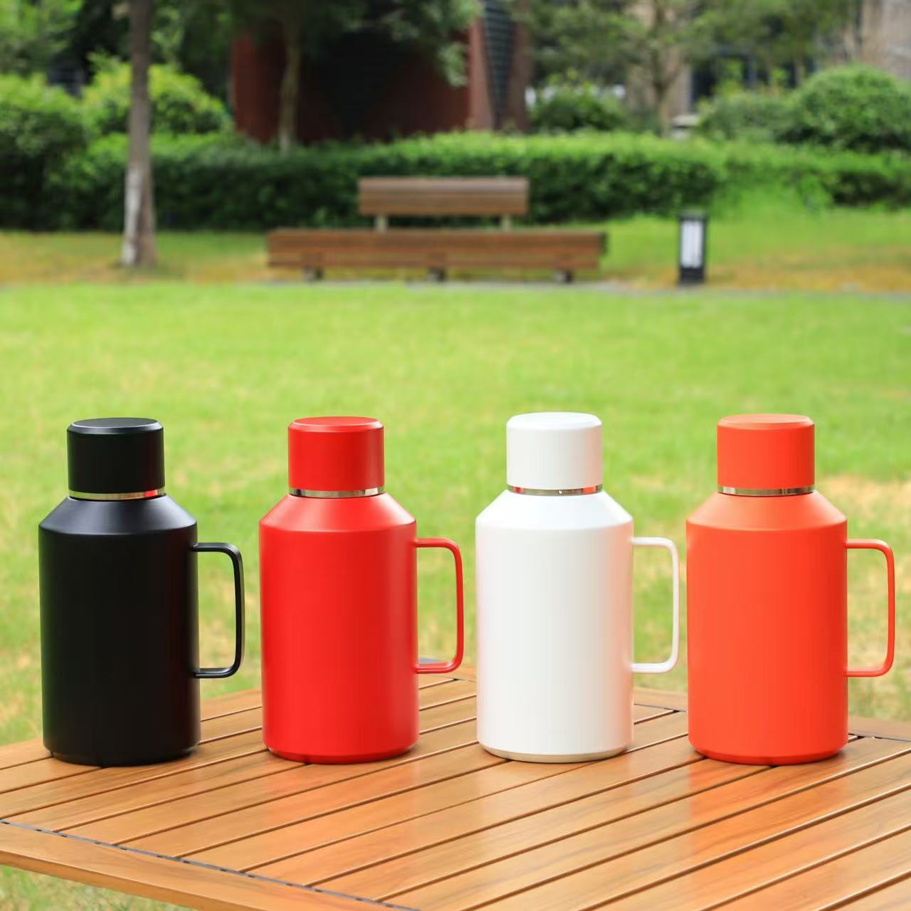 316不锈钢小钢炮焖茶壶大容量茶水分离手柄泡茶壶智能温显保温壶