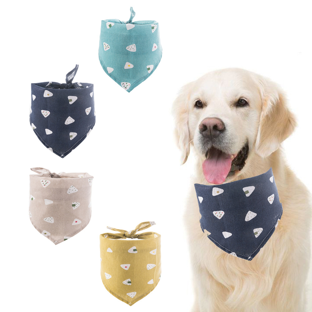宠物三角巾狗狗围巾猫咪项圈小型犬口水巾饭团印花领巾
