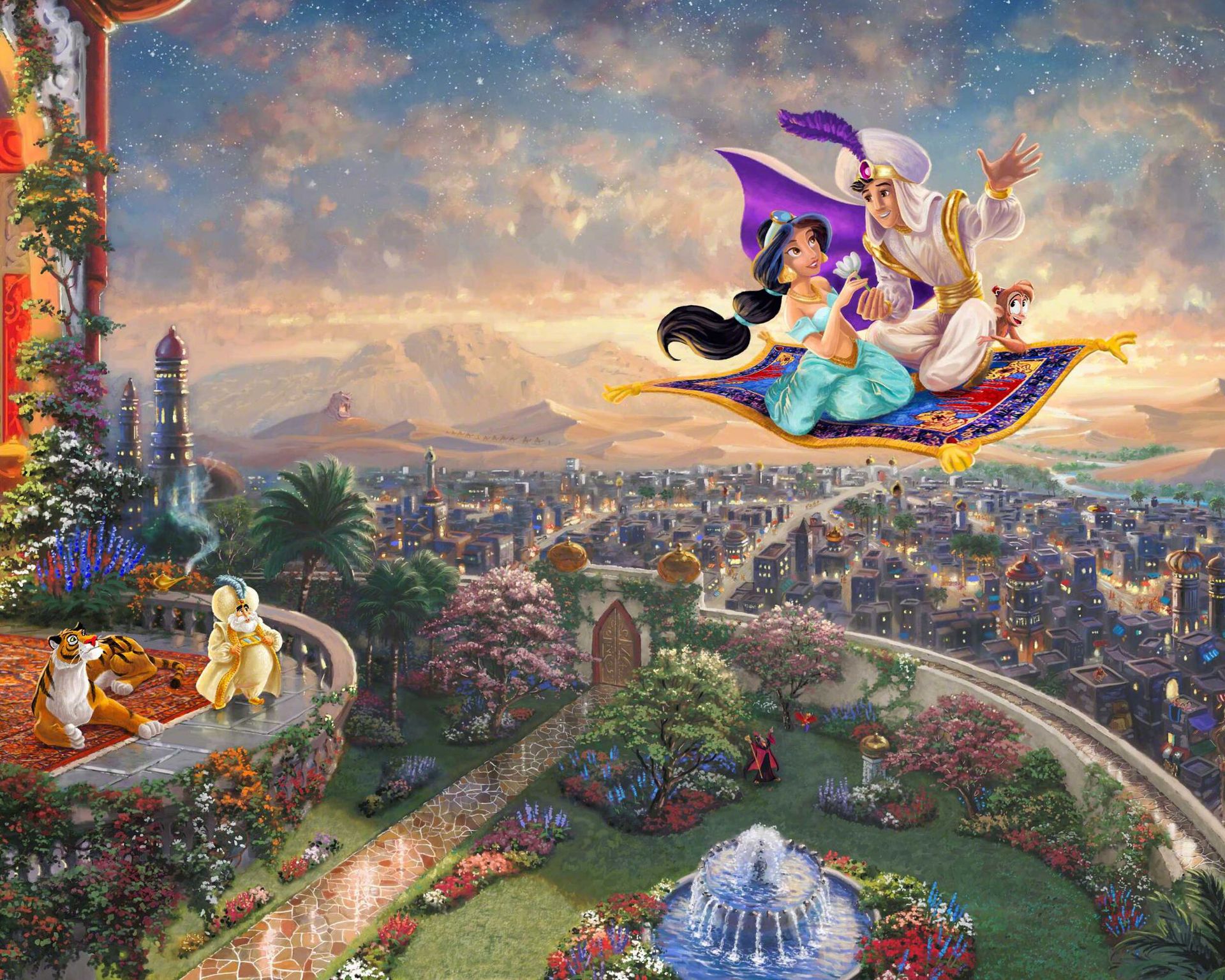 阿拉丁飞毯卡通梦幻风景满绣十字绣